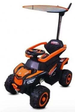 POUSSE-POUSSE VTT - AVEC POIGNÉE EN PLASTIQUE ET PETIT TOÎT ASST